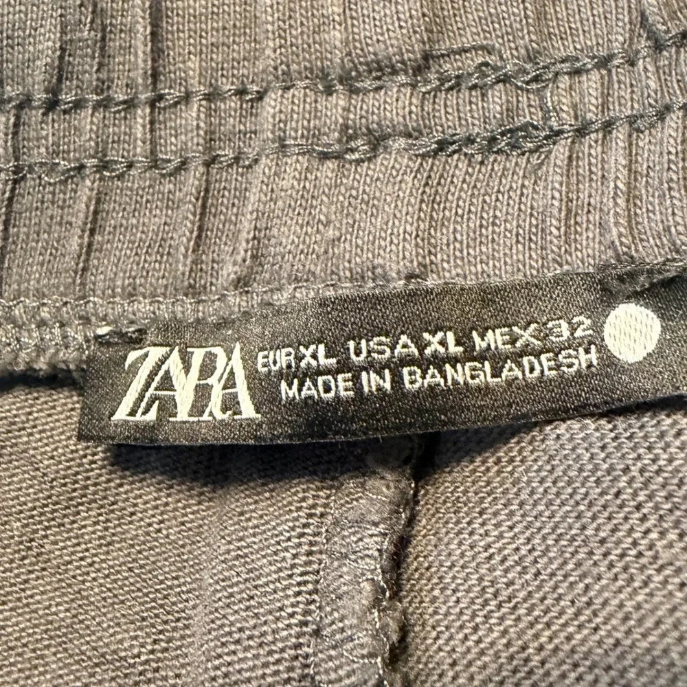 ZARA Gray Wide Leg Lounge Pants Elastic Waist Side Slit‎ XL Lagenlook 97-36